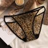 Nova Série de Estampa de Leopardo de Verão Renda Sexy de Seda Gelada Roupa Íntima para Mulheres Cintura Baixa Confortável Algodão Puro Virilha Calcinhas para Mulheres