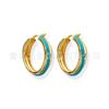 Pendientes de Esmalte Franceses de Nicho para Mujer con Esmalte de Color Estilo Europeo y Americano Simples Elegantes Círculo Redondo Pendientes de Moda