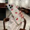 Suprimento de e-commerce transfronteiriço: Capa de celular transparente estilo coreano de menina doce, rosa cereja, com laço e coração, estilo garota, capa macia para atacado