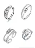 Anillo Giratorio de Plata Tailandesa para la Ansiedad Anillo para el Dedo Índice Multi-Círculo Cuentas de Transferencia Auspicioso Transferencia Moda Coreana Regalo para Novia