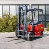 Montacargas eléctrico de conductor montado de 1.5 toneladas, apilador pequeño con ruedas, montacargas a batería para carga y descarga de logística de almacén