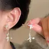 Placa de Incienso para Mosquitos sin Orejas Pinza para Oreja Diseño de Estilo Frío Pendientes Pendientes Largos con Borlas para Mujer Pinza para Oreja Indolora Versátil