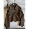 2026 Novo Estilo Elegante Camurça Pelúcia Gola Alta Jaqueta Curta Top Casual para Mulheres Atacado N5DW8062