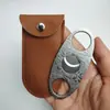 Cortador de Cigarros de Doble Filo de Acero Inoxidable con Patrón de Damasco, Navaja para Cigarros Simple Portátil de Acero Completo, Herramienta para Cigarros en Stock
