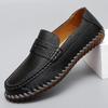 2024 nuevos zapatos de hombre de capa de muelle grande transfronterizos de piel de vaca cosidos a mano-