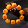 Pulsera Optimizada de Cera de Abejas Antigua Aceite de Pollo Amarillo Original Juguetona para Hombre Piedra Original No Optimizada Ámbar Cuentas de Tambor Antiguas