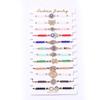 Pulseiras Tecidas à Mão Europeias e Americanas Mais Vendidas Transfronteiriças com Contas de Cristal Olho de Hórus Esmaltado Pulseiras de Amizade para Mulheres