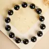 Pulseira de Contas de Obsidiana Natural e Água-Marinha Contas de Intervalo Design Original Empilhável Joia de Mão de Cristal Fabricante Atacado no Local