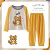Pijama Longo para Meninas e Meninos Primavera e Outono Fino Absorvente de Suor Estilo Princesa Fofo para Meninas Roupa de Casa Infantil