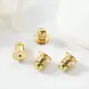Tampões de Ouvido tipo Bala Anti-Queda, Antiderrapantes, Fivela de Fixação Anti-Perfuração, Protetores de Orelha Banhados a Ouro 18K, Brincos de Pino e Tampões de Ouvido Que Não Caem Após Serem Puxados para Trás