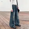 Pantalones Vaqueros de Niña Otoño 2026 Nuevos Llegados Estampado de Dibujos Animados Pantalones de Pierna Ancha para Niños Grandes Primavera y Otoño Pantalones Largos Rectos Adelgazantes