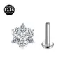 Nova Liga de Titânio F136 Estrela de Quatro Pontas Quadrada Unha de Osso da Orelha Unha de Lábio Unha de Tela de Orelha Joia de Body Piercing 0.9 Dentes