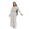 Y1310 Ropa Femenina Transfronteriza Europea y Americana Suministro de Amazon Moda Urbana Casual Pantalones de Pierna Ancha Sueltos Rayados Conjunto de Dos Piezas