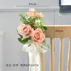 Nuevos tiradores de puerta florales versátiles para respaldo de silla de boda al aire libre, decoraciones florales para escaleras, decoraciones para coche de boda en la iglesia y accesorios florales artificiales.