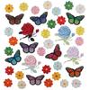 Amazon borboleta quente bordado adesivos de pano rosa flor Zhang Zi desenhos animados lótus bordado logotipo roupas adesivos patch ferro de passar