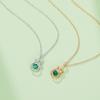 Colgante de guitarra pequeño de 0,25 ct de cultivo de esmeralda S925, plata de ley chapada en oro rosa, comercio exterior, nuevo, popular, transfronterizo.