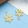 Colgante Mixto de Aleación de Zinc para Joyería DIY - Nieve de Oro 21 Quilates, Muñeco de Nieve, Alce, Copo de Nieve, Bastón de Caramelo, Campana