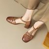Zapatos Romanos Cuadrados de Tacón Grueso Estilo Francés Verano 2026, Nuevo Diseño Retro con Calados, Sandalias Versátiles de Tacón Alto para Mujer