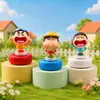 Adorno pequeño giratorio, adorno de emoji divertido de Shin-chan, adorno de resina para aliviar el estrés del escritorio, adorno de juguete de moda cultural y creativo, figura