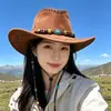Sombrero de vaquero americano occidental vintage más vendido transfronterizo para hombres y mujeres, sombrero de protección solar para viajes al aire libre, sombrero de jazz de estilo étnico