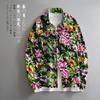 Camisa informal de flores de moda para hombre, nueva camisa de manga larga con flores grandes del noreste, venta al por mayor de fábrica, primavera 2024