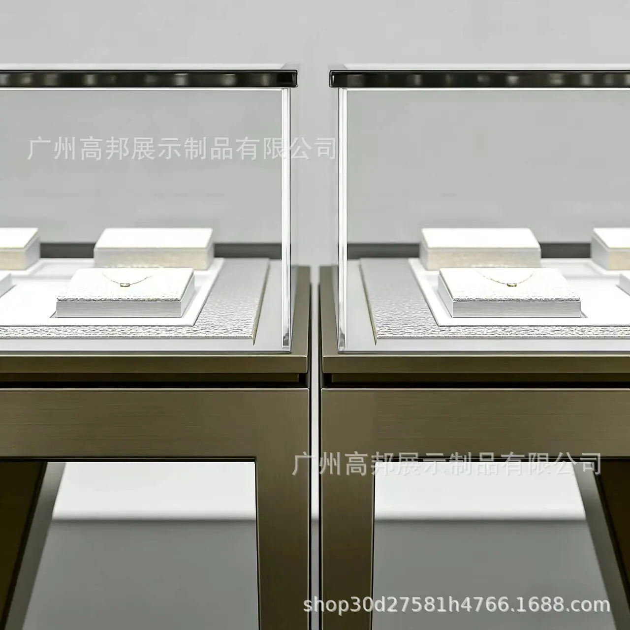 定制加工工厂认证源头厂家珠宝展柜不锈钢有机玻璃铁艺烤漆高档玻