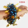 Flor de Mano para Baile de Jardín de Infancia Banda Elástica Flor de Muñeca Niños de Escuela Primaria Reunión Deportiva Pulsera de Actuación Accesorios para Ejercicio en Grupo