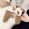 Botas de Nieve para Mujer Otoño e Invierno 2026 Estilo Nuevo de Caña Media Suela Gruesa Algodón Engrosado Cálido Zapatos de Exterior Cómodos Antideslizantes Botas de Algodón para Exteriores