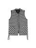 Chanel Style Houndstooth Retro Colete Jaqueta Feminina All-match Solto Moda Xadrez Colete Jaqueta A2906
