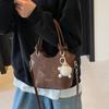 Bolsa Quadrada Pequena Simples Vintage 2025 Novo Estilo Simples Grande Capacidade Bolsa de Axila para Deslocamento Bolsa de Ombro de Couro Encerado da Moda para Mulheres