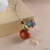Cadena de Teléfono Móvil de Palo de Rosa Natural Manzana Lanyard Colgante de Fruta de Seguridad Hombres y Mujeres Llavero Creativo para Coche Colgante para Bolso