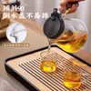 Xinhonghe Tetera de Vidrio Sencilla para Uso Doméstico, Taza con Separador de Té y Agua Resistente a Altas Temperaturas, Tetera, Juego de Té