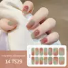 Adesivos para Manicure em Gel Sem Luz de 14 Dedos Popular na Temu Transfronteiriça Adesivos de Unha à Prova d'Água de Longa Duração