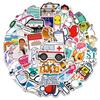 50 pegatinas de graffiti de iconos pequeños profesionales del doctor Zhang para coche eléctrico, equipaje, cuaderno, vaso de agua, pegatinas decorativas impermeables
