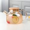 Hervidor de agua fría de vidrio, hervidor de agua fría, refrigerador de gran capacidad, cuentas de vidrio, cubierta de bambú, tetera nórdica para jugos, para el hogar, de doble uso