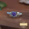 Anillo de Citrina Amatista Topacio Natural Estilo Japonés para Mujer Diseño de Nicho Sentido del Dedo Anillo de Dedo Sentido Premium