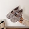Soporta Zapatos Peludos Personalizados Transfronterizos para Otoño e Invierno, Estilo Francés Retro, Versátiles y Suaves Zapatos de Algodón, Con Terciopelo Adicional y Exterior Engrosado Mary Jane