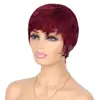 Amazon Pelucas Cabello Humano Real Moda Europea y Americana Pelo Corto Mujeres Transfronterizo Ebay Pelo Negro Africano Corto Peluca de Cabello Humano Real