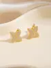 Pendientes de Botón de Flor de Moda Europea Moda Versátil Completamente de Diamante Trébol de Cuatro Hojas Pétalo Pendientes de Botón para Mujer Versátil Oro