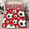 Esportes Futebol Desenho de Linha Lençol com Elástico Colorido Conjunto de Três Peças Impressão Digital Lençol com Elástico Transfronteiriço Conjunto de Roupa de Cama