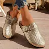 Pantuflas de Otoño para Mujer sin Cordones 202643 Suela Gruesa Boken Punta Cerrada Medias Pantuflas Tejidas Retro Nuevas Talla Grande
