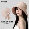 Sombrero de Pescador con Protección Solar de Verano para Mujer Estilo Coreano Versátil Protección Facial Sombrero de Cubeta Protección Solar para Perímetro Craneal Grande Ligero Sombrero de Sol con Flores