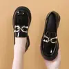 Mocasines Retro de Cuero Suave con Suela Gruesa para Mujer 2026 Nuevos de Primavera/Otoño Aumentadores de Altura Estilo Británico Zapatos Pequeños de Cuero Planos sin Cordones