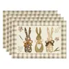 Mantel de Pascua transfronterizo lino patrón de huevo conejo impreso mantel de mesa fiesta atmósfera festiva vajilla decorativa