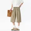 Shorts Casuais Masculinos de Verão Finos com Listras Espinha de Peixe, Corte Reto Solto, Respiráveis, Tamanho Grande 6770