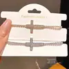 Pulsera Colgante de Zirconia en Forma de Cruz Transfronteriza, Pulsera de Lujo Ligero de Gama Alta, Joyería de Mano Exquisita de Moda Nicho Europea y Americana para Mujeres
