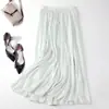 Falda mercerizada mujer verano última cómoda talla grande fresca falda línea A elegante ajustada cintura elástica falda de longitud media