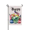 Bandera de Jardín del Día de la Independencia Transfronteriza Fiesta Festiva de EE. UU. Decoración de Escena de Patio Bandera de Doble Cara Personalización