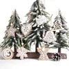 Suministros para Decoración Navideña Colgantes Navideños de Madera Corte Láser Colgantes Blancos de Doble Capa Colgantes de Copo de Nieve para Árbol de Navidad