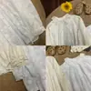 Camisa de Algodón Holgada Estilo Japonés Nueva Colección Primavera y Otoño Cuello de Muñeca Versátil Bordada con Encaje Artístico Blusa